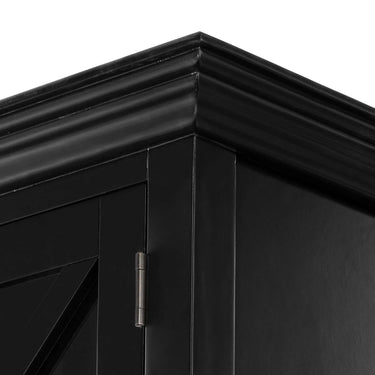 Sorrento Large Glass Door Hamptons Cabinet Black at Online8 Furniture Auckland NZ