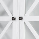 Sorrento Large Glass Door Hamptons Cabinet White at Online8 Furniture Auckland NZ