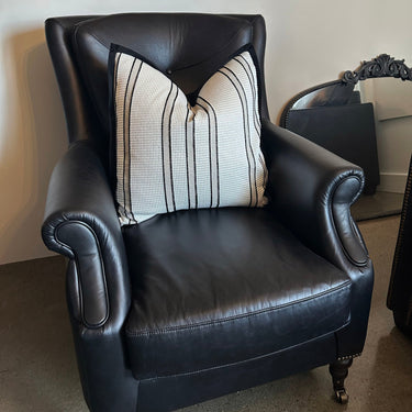 Springfield Leather Armchair - Belon Black at Online8 Furniture Auckland NZ