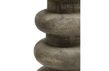 Stacked Wooden Floor Lamp - Walnut/Jute Shad at Online8 Furniture Auckland NZ