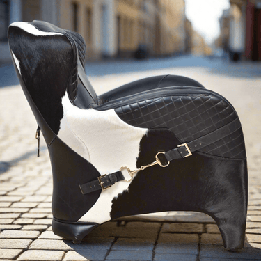Stallion Black Leather Saddle Armchair at Online8 Furniture Auckland NZ
