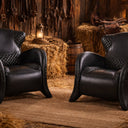 Stallion Leather Armchair - Belon Black at Online8 Furniture Auckland NZ
