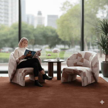 Starke Armchair - Geo Taupe at Online8 Furniture Auckland NZ