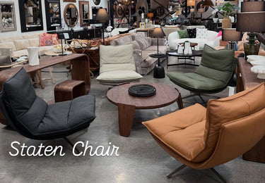 Staten Leather Swivel Chair - Tan at Online8 Furniture Auckland NZ
