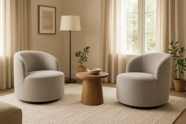 Stella Swivel Chair - Ash Cloud at Online8 Furniture Auckland NZ