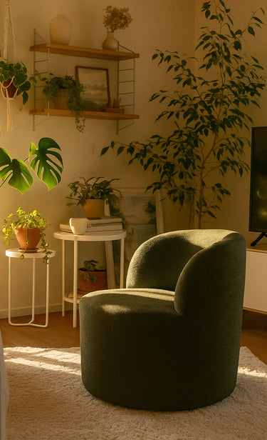 Stella Swivel Chair - Meadow Moss at Online8 Furniture Auckland NZ