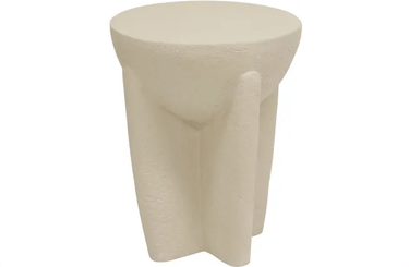 Stone Look Stool - Off White at Online8 Furniture Auckland NZ