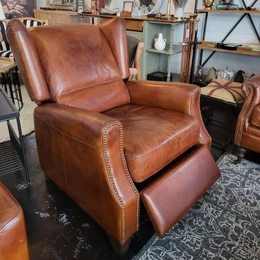 Stratford Leather Recliner Chair - Vintage Cigar at Online8 Furniture Auckland NZ