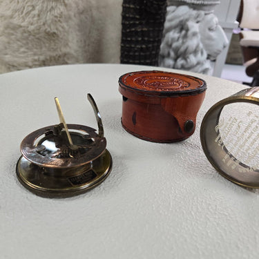 Sundial Compass with Leather Case at Online8 Furniture Auckland NZ