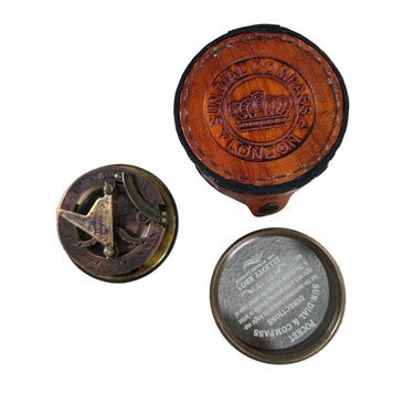 Sundial Compass with Leather Case at Online8 Furniture Auckland NZ