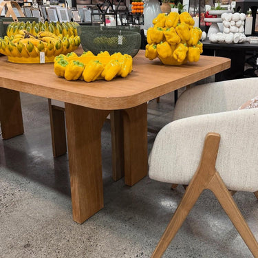 Talia Dining Table with Arch Legs - Oak at Online8 Furniture Auckland NZ