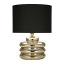 Tampico Table Lamp - Chrome + Black Shade at Online8 Furniture Auckland NZ
