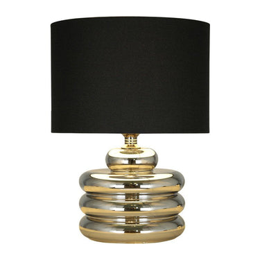 Tampico Table Lamp - Chrome + Black Shade at Online8 Furniture Auckland NZ