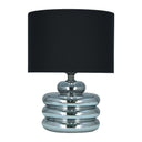 Tampico Table Lamp - Chrome + Black Shade at Online8 Furniture Auckland NZ