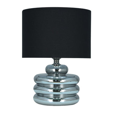 Tampico Table Lamp - Chrome + Black Shade at Online8 Furniture Auckland NZ