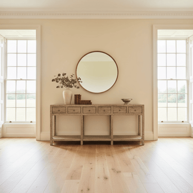 Tannery 6 Drawer Console Table - 2200mm at Online8 Furniture Auckland NZ