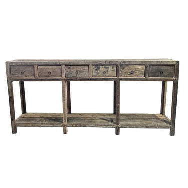 Tannery 6 Drawer Console Table - 2200mm at Online8 Furniture Auckland NZ