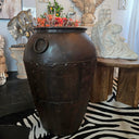 Tannery Metal Pot — Handcrafted Studded Iron Vessel at Online8 Furniture Auckland NZ