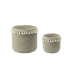 Tassel Cement Knit-Look Planter Set of 2 at Online8 Furniture Auckland NZ