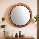 Teak Round Mirror - 1120mm at Online8 Furniture Auckland NZ