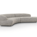 Terra 2 Piece Large Sectional Curved Sofa - Grey at Online8 Furniture Auckland NZ