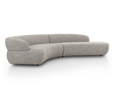 Terra 2 Piece Large Sectional Curved Sofa - Grey at Online8 Furniture Auckland NZ