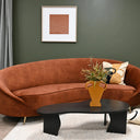 The Jane Adore Curved Sofa - Hazel & Antique Brass at Online8 Furniture Auckland NZ