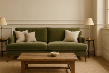 Thornfield 3 Seater Sofa - Olive Velvet at Online8 Furniture Auckland NZ