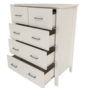 Loft 5 Drawer Tallboy White at Online8 Furniture Auckland NZ