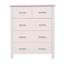 Loft 5 Drawer Tallboy White at Online8 Furniture Auckland NZ