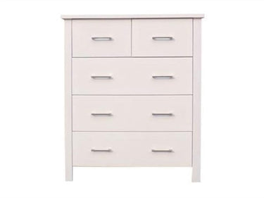 Loft 5 Drawer Tallboy White at Online8 Furniture Auckland NZ