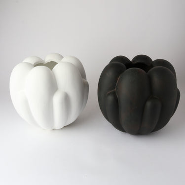 Tino Ceramic Vessel shown in both black and white colourways