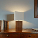 Tobacco Ceramic Table Lamp W/ Linen Shade at Online8 Furniture Auckland NZ
