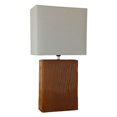 Tobacco Ceramic Table Lamp W/ Linen Shade at Online8 Furniture Auckland NZ