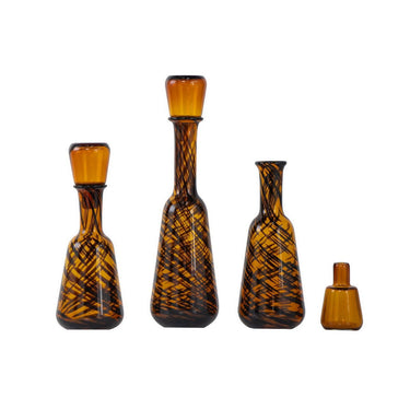 Tobacco Glass Bottle Set/3 at Online8 Furniture Auckland NZ