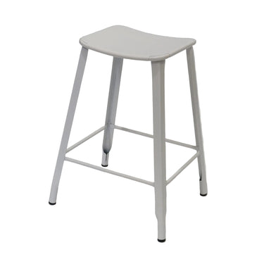 Trang Counter Stool in white iron, 430mm long x 510mm wide x 650mm high