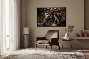 Tribal Woman Framed Canvas Wall Art at Online8 Furniture Auckland NZ