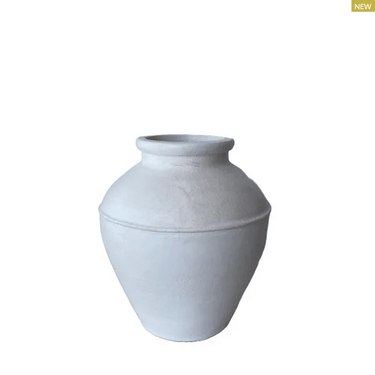 Tuscan Terracotta Jar - White Large at Online8 Furniture Auckland NZ