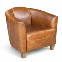 Vanguard Aged Leather Armchair Tub Chair – Cognac at Online8 Furniture Auckland NZ