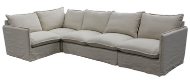 Villa Corner Slip Cover Suite - Center Double - Salt & Pepper at Online8 Furniture Auckland NZ