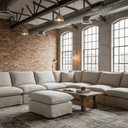 Villa Corner Slip Cover Suite with Ottoman - Salt & Pepper at Online8 Furniture Auckland NZ