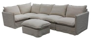 Villa Slip Cover Corner Suite - Corner - Salt & Pepper at Online8 Furniture Auckland NZ