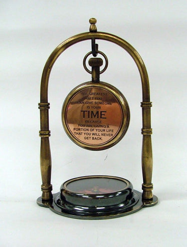 Vintage Brass Compass & Clock at Online8 Furniture Auckland NZ