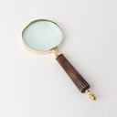 Vintage Brass & Fluted Wood Magnifying Glass at Online8 Furniture Auckland NZ