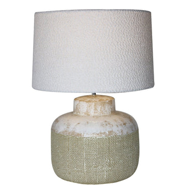 Vintage Cream Ceramic Lamp W/ White Shade at Online8 Furniture Auckland NZ