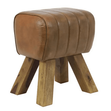 Vintage Leather Vault Stool at Online8 Furniture Auckland NZ