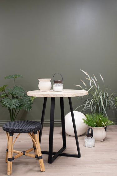 VISTA Bistro Table - Travertine Finish at Online8 Furniture Auckland NZ
