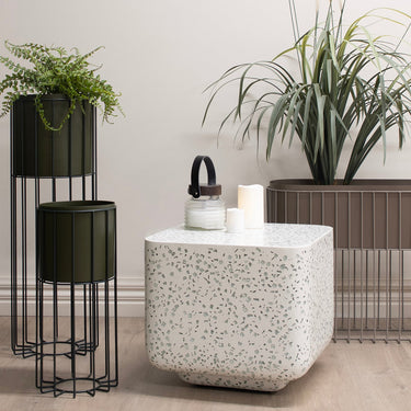 VISTA Bowie Square Side Table - Clear Terrazzo at Online8 Furniture Auckland NZ
