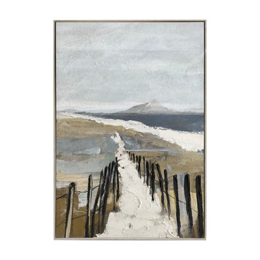 Walking the Dog Hand Painted Framed Canvas Wall Art at Online8 Furniture Auckland NZ