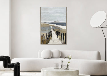 Walking the Dog Hand Painted Framed Canvas Wall Art at Online8 Furniture Auckland NZ